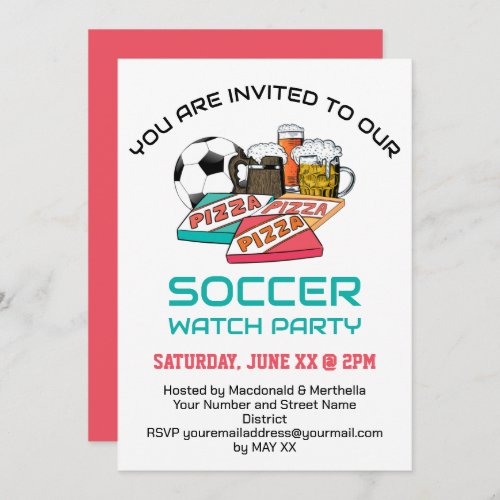 SOCCER WATCH PARTY Invitation