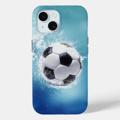 Soccer Water Splash iPhone 15 Case