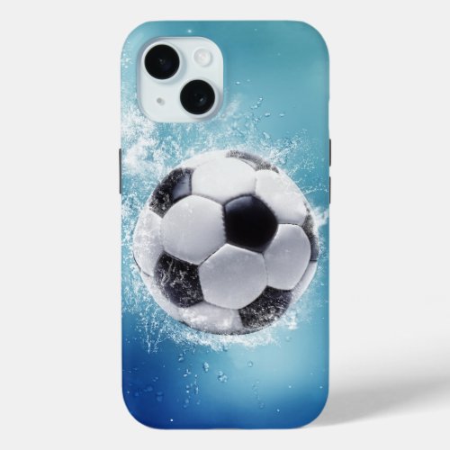 Soccer Water Splash iPhone 15 Case