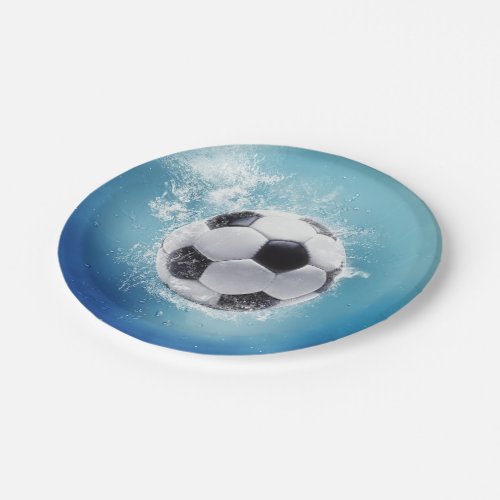 Soccer Water Splash Paper Plate