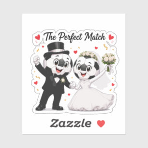 Soccer Wedding Couple Sticker