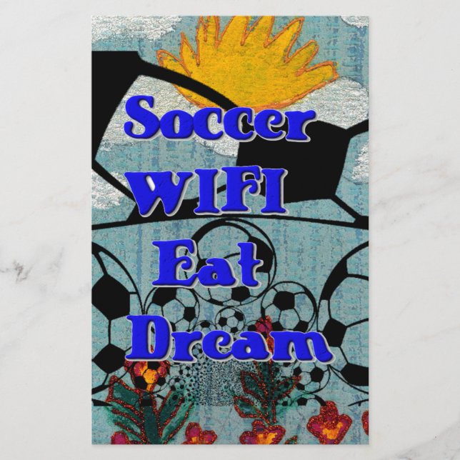 Soccer WIFI Eat Dream – Fun Sports Art Print (Front)
