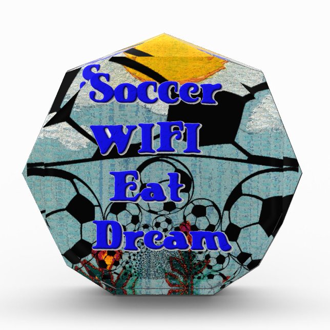 Soccer WIFI Eat Dream – Fun Sports Art Print Award (Front)