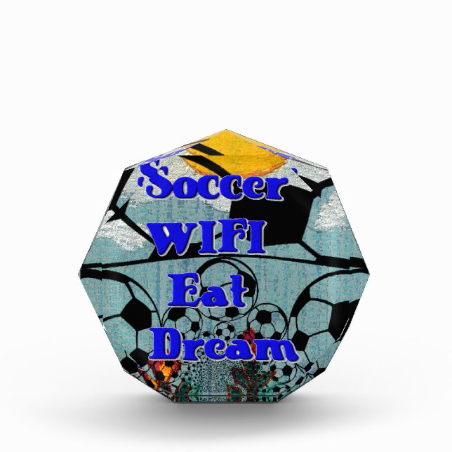 Soccer WIFI Eat Dream – Fun Sports Art Print Award (Front)