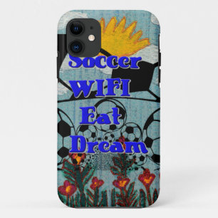 Soccer WIFI Eat Dream – Fun Sports Art Print iPhone 11 Case