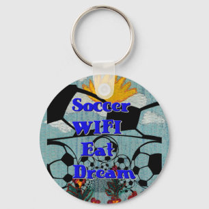 Soccer WIFI Eat Dream – Fun Sports Art Print Keychain