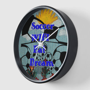 Soccer WIFI Eat Dream – Fun Sports Art Print Wall Clock
