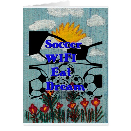 Soccer WIFI Eat Dream Repeat. Cards (Front)