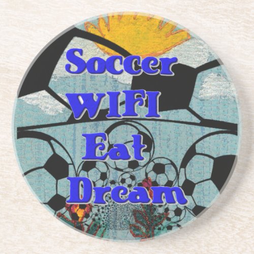 Soccer WIFI Eat Dream Repeat Coaster