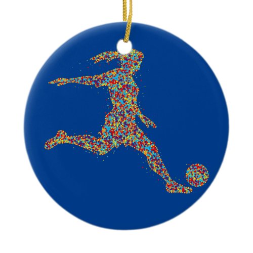 Soccer Women Girl Player  Ceramic Ornament