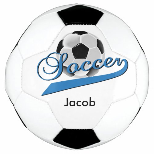 Soccer Word Art  DIY Name  Blue Soccer Ball