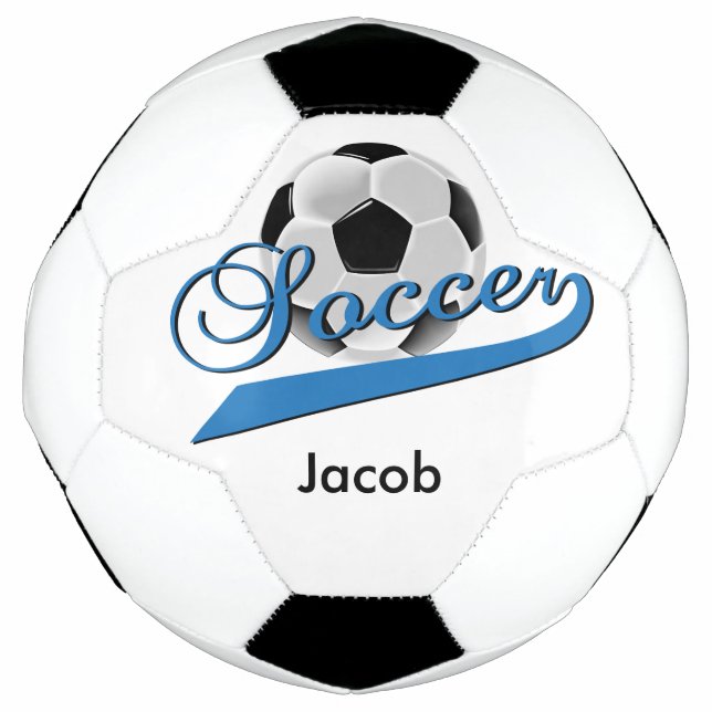 Soccer Word Art | DIY Name | Blue Soccer Ball (Front)