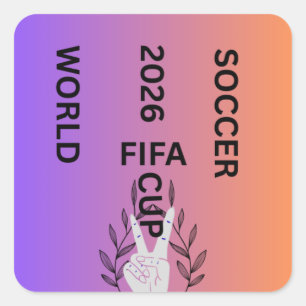 SOCCER WORLD CUP 2026 SQUARE STICKER
