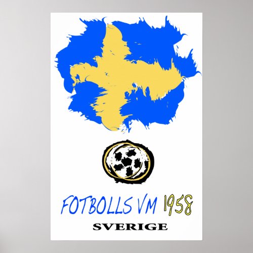 Soccer World Cup Sweden 1958 Poster