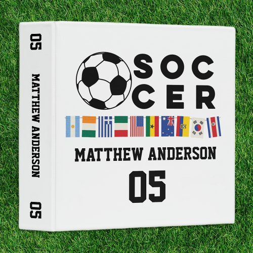 Soccer World Scrapbook Album  Personalized 3 Ring Binder