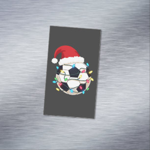 Soccer Wrapped in Christmas Lights Soccer Player Business Card Magnet