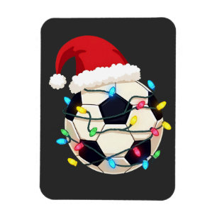 Soccer Wrapped in Christmas Lights Soccer Player Magnet