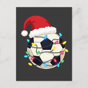 Soccer Wrapped in Christmas Lights Soccer Player Postcard
