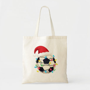 Soccer Wrapped in Christmas Lights Soccer Player  Tote Bag