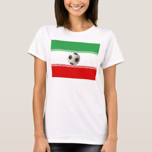 Soccerball with Iranian flag T_Shirt