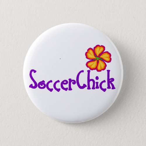 SoccerChick FlowerDark Button