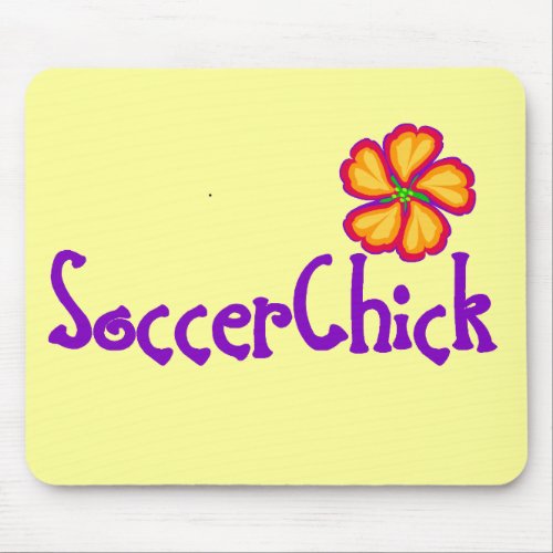 SoccerChick FlowerDark Mouse Pad