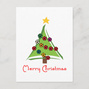 SoccerChickChristmasTree Holiday Postcard