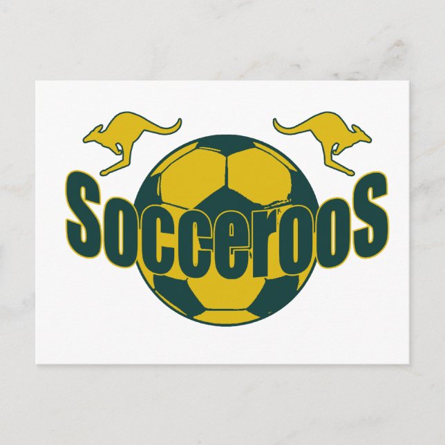 Socceroos world soccer Roos logo gifts Postcard (Front)