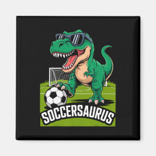 Soccersaurus Dinosaur T-rex Soccer Goalie Player F Magnet