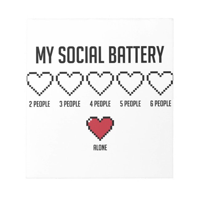 Social Battery 2 Notepad (Front)