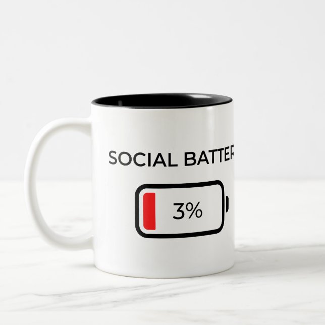 Social Battery 3% - Coffee Mug (Left)