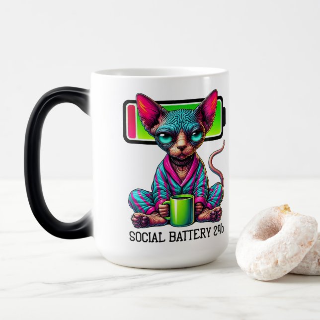 Social Battery Color Morph Mug (With Donut)