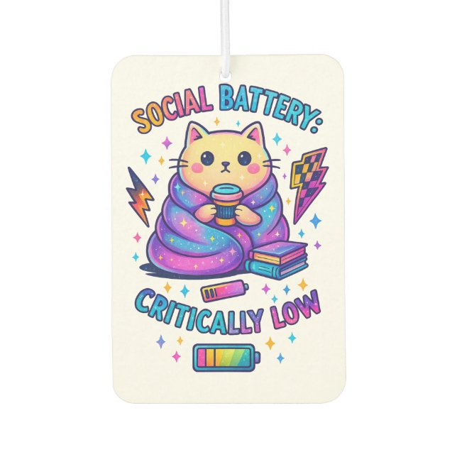 Social Battery Critically.... Air Freshener (Front)