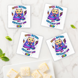 Social Battery Critically.... Coaster Set