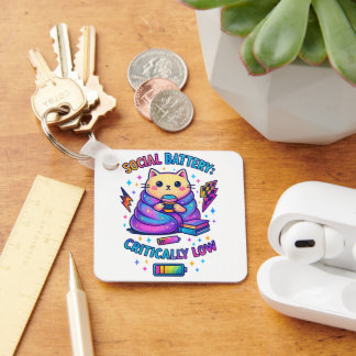 Social Battery Critically.... Keychain