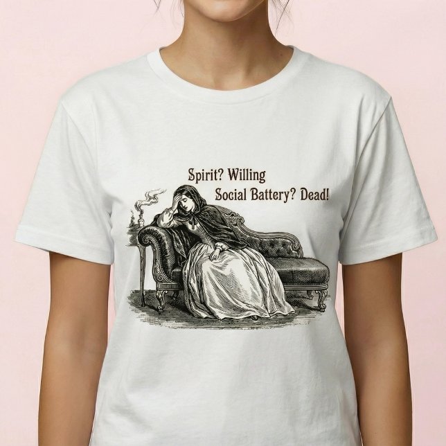 Social Battery Dead Funny Victorian Meme Tri-Blend Shirt (Creator Uploaded)