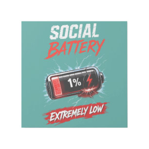 Social Battery Extremely Low – Funny Introvert  Gallery Wrap
