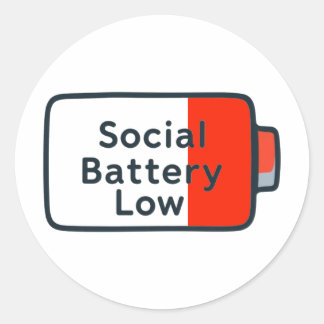 Social Battery Low – Laptop Sticker