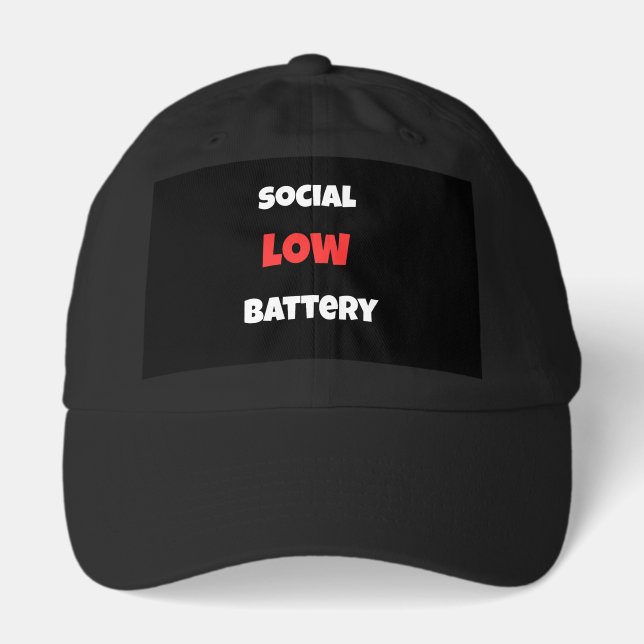 Social Battery Low Minimalist Dad Hat - Sarcastic  (Front)