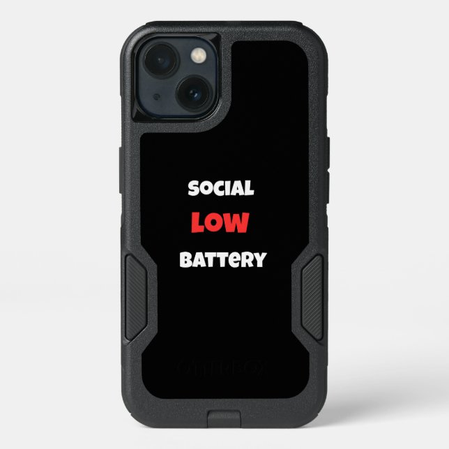 Social Battery Low Phone Case - Minimalist Introve (Back)