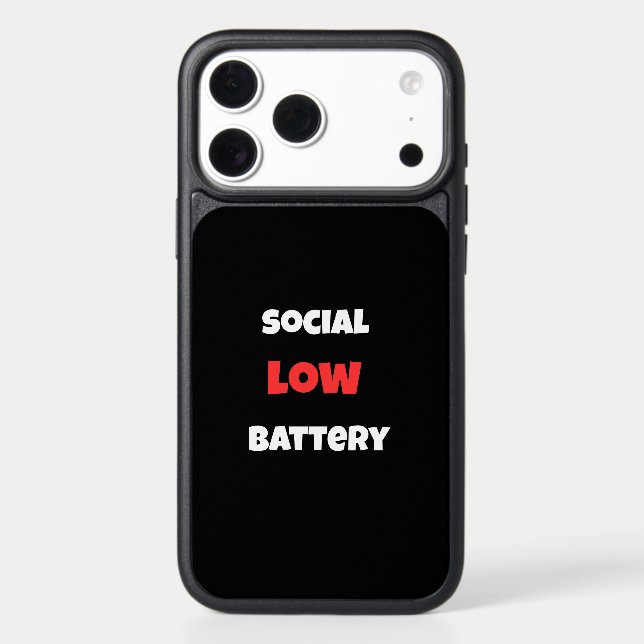Social Battery Low Phone Case - Minimalist Introve (Back)