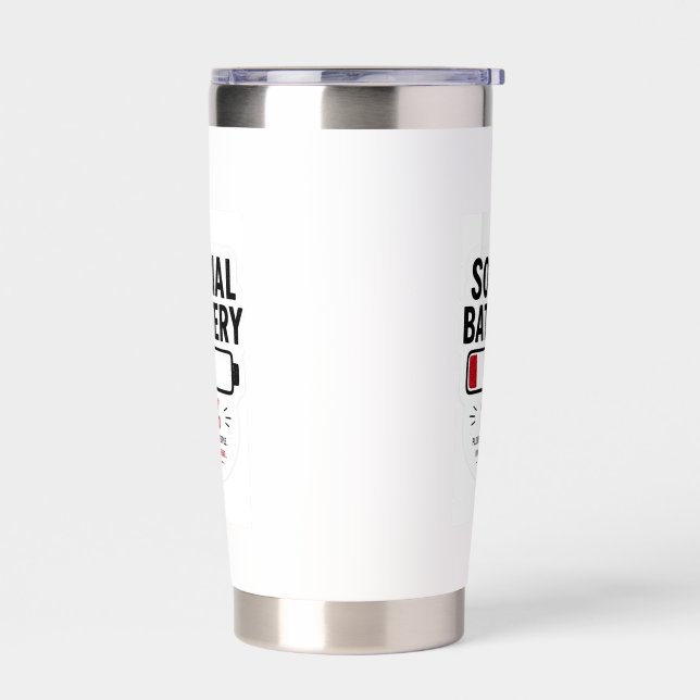 Social Battery Low Thermal Tumbler (Left)