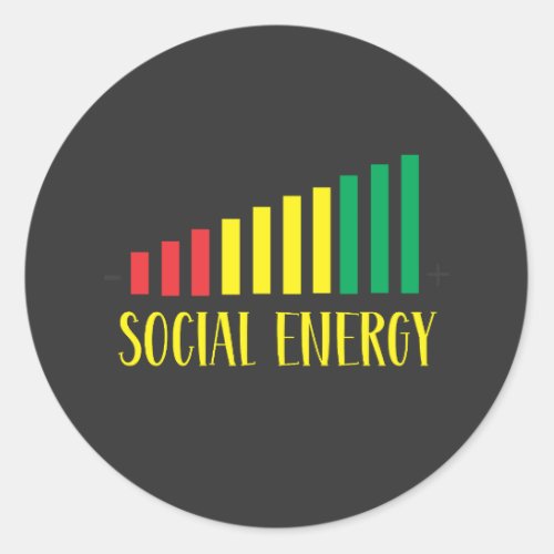 Social Battery Social Energy Introvert  Classic Round Sticker