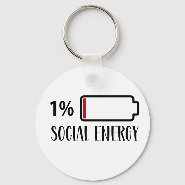 Social Battery Social Energy Introvert  Keychain (Front)