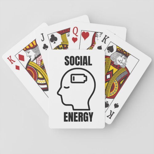 Social Battery Social Energy Introvert  Playing Cards