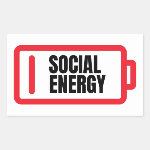 Social Battery Social Energy Introvert  Rectangular Sticker