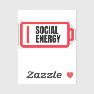 Social Battery Social Energy Introvert  Sticker