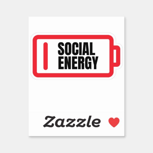 Social Battery Social Energy Introvert  Sticker