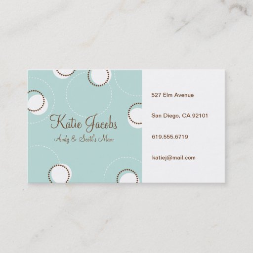 Customizable Social Calling Cards Business Card