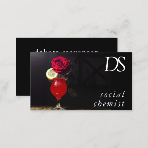 Social Chemist  Modern Event or Party Bartender Business Card